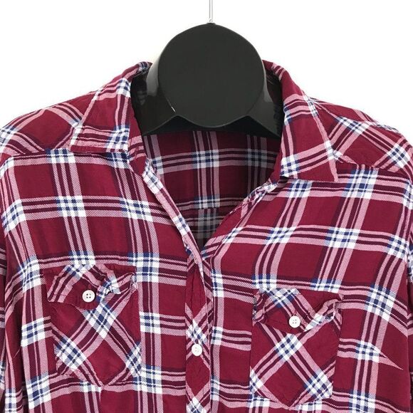 Torrid Button-Front Plaid Camp Shirt Women's Plus Size 2/2X Casual Rayon - Picture 3 of 11